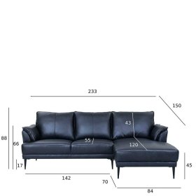 Wohnzimmer Couch Yanatada in Schwarz aus Echtleder – Ansicht 12