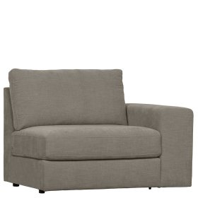 Sofa Element mit Armlehne rechts Fredoco in Grau aus Webstoff – Ansicht 3