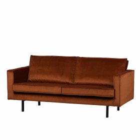 2 Sitzer Sofa Aylon in Rostfarben mit Samt Bezug – Ansicht 3