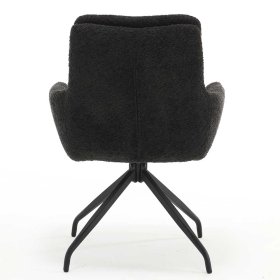 2 Stühle in Anthrazit Dorotha aus Boucle Stoff und Metall (2er Set) – Ansicht 5