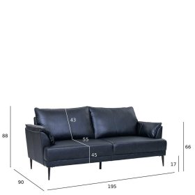 Ledersofa Yanatada im Retrostil aus gedecktem Glattleder – Ansicht 11