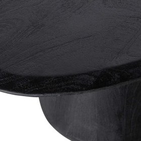Moderner Couchtisch Ackora in Schwarz aus Mangobaum Massivholz – Ansicht 6