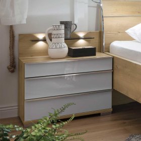 Schlafzimmerkomplettset Waluva in Weiß und Eiche Bianco mit Doppelbett (vierteilig) – Ansicht 7