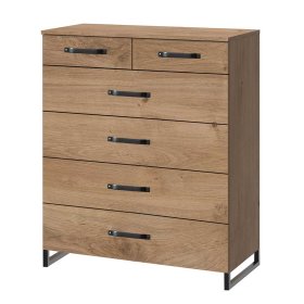 Wäschekommode Tananoa in Plankeneiche Holzoptik mit Bügelgestell – Ansicht 1