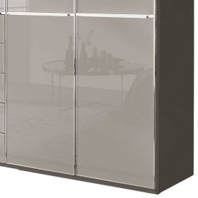 Drehtürschrank Sanctos Front glasbeschichtet mit drei festen Kleiderstangen – Ansicht 3