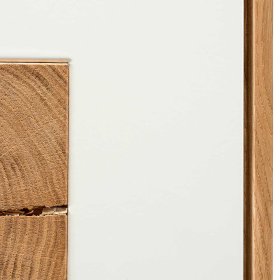Hängeschrank Varanna in Weiß mit Asteiche Massivholz – Ansicht 4