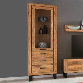 Vitrine Anesto aus Wildeiche teilmassiv 200 cm hoch – Ansicht 4