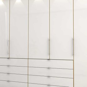 Schlafzimmerkomplettset Waluva in Weiß und Eiche Bianco mit Doppelbett (vierteilig) – Ansicht 11