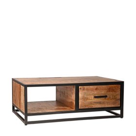 Industry Couchtisch Sulcias aus Mangobaum Massivholz und Metall – Ansicht 1