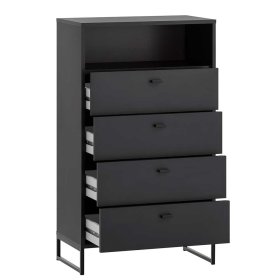 Skandi Design Dielenset Curtus in Schwarz 175 cm hoch (vierteilig) – Ansicht 4