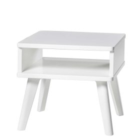 Skandi Design Nachtkonsole Macorys in Weiß aus Buche Massivholz – Ansicht 1