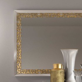 Wandspiegel Jedvila im italienischen Design in Weiß und Goldfarben verziert – Ansicht 2