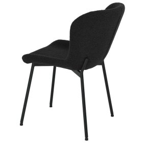 Esstisch Stühle Lugania aus Boucle in Schwarz (2er Set) – Ansicht 5