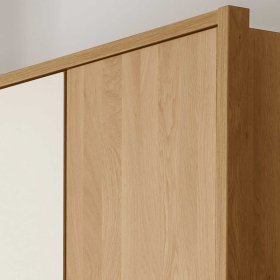Design Schlafzimmerschrank Veyfas in Beige und Eiche teilmassiv 3-türig – Ansicht 3