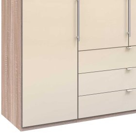 Glasfront Kleiderschrank Codumenta in Cremefarben glasbeschichtet – Ansicht 4