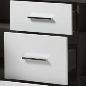 Sideboard Jains in Weiß Hochglanz und Beton Grau modern – Ansicht 6