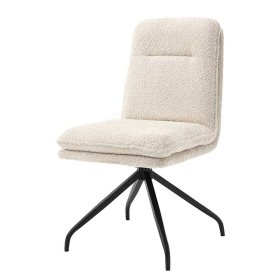 Boucle Esstisch Stühle Mauricios in Cremefarben 51 cm breit – Ansicht 1