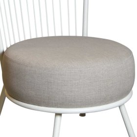 Esszimmerstuhl Pradisio in Weiß und Beige mit Sitzbezug aus Webstoff – Ansicht 3