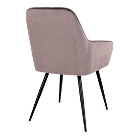 Esszimmerstühle Parvello mit Armlehnen in Taupe und Schwarz (2er Set) – Ansicht 4