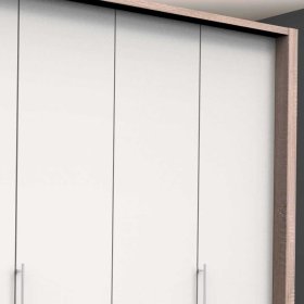Panorama Schrank Lolyana in Weiß und Eiche Sägerau 3 türig – Ansicht 5