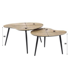 Zweisatztisch Dedian in Altgoldfarben mit Antik Finish (zweiteilig) – Ansicht 6