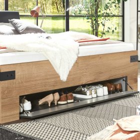 Schlafzimmer Set Latizia in Dunkelgrau und Plankeneiche Holzoptik (vierteilig) – Ansicht 7