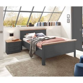 Schlafzimmermöbel Trujano im Landhausstil in Dunkelgrau (dreiteilig) – Ansicht 2