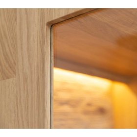 Hängevitrine Seanno aus Eiche Massivholz 142 cm hoch – Ansicht 3