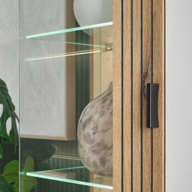 Wohnzimmer Vitrine Saladd in modernem Design mit zwei Glasböden – Ansicht 7
