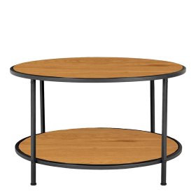 Runder Couchtisch Traka in Eichefarben und Schwarz im Skandi Design – Ansicht 1