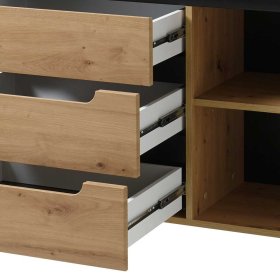 Esszimmersideboard Tomya in Wildeiche Holzoptik mit drei Schubladen – Ansicht 9