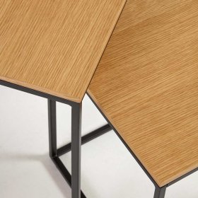 Skandi Beistelltisch Set Katrynella 50 cm hoch mit Bügelgestell (zweiteilig) – Ansicht 2