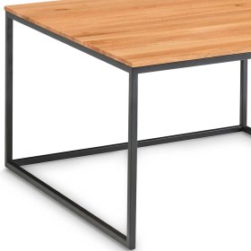 Design Couchtisch Ittigen aus Asteiche massiv und Schwarz Metall modern – Ansicht 3