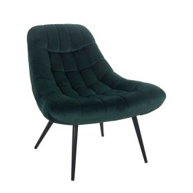Samt Sessel Ziaru in Dunkelgrün im Retro Style – Ansicht 1