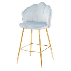 Designbarhocker Syndria in Hellgrau und Gold Muschelform (2er Set) – Ansicht 1