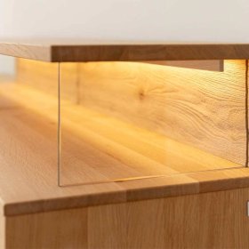 TV Board Tenna mit LED Beleuchtung und Hirnholz Applikation – Ansicht 6