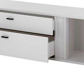 TV Lowboard Constantin mit LED Beleuchtung in Weiß – Ansicht 6