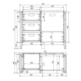 Moderne Badmöbel Verjan in Eiche dunkel und Grau mit Touchwood (dreiteilig) – Ansicht 6