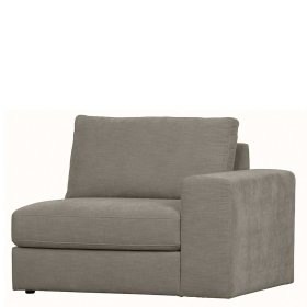 Sofa Element mit Armlehne rechts Fredoco in Grau aus Webstoff – Ansicht 2