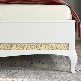 Neorenaissance Bett und Kommoden Jedvila in Weiß und Goldfarben (dreiteilig) – Ansicht 5