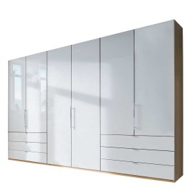 Falttüren Schlafzimmerschrank Waluva in Weiß und Eiche Bianco modern – Ansicht 1