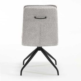 2 Stühle Ovidiu aus Boucle Stoff und Metall drehbar (2er Set) – Ansicht 5