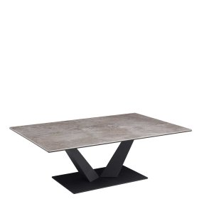 Keramik Couchtisch Mondello in Grau und Anthrazit mit V Gestell aus Metall – Ansicht 1