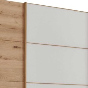 Schlafzimmerkleiderschrank Durac in Eiche Bianco und Weiß – Ansicht 4