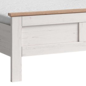 Doppel Bett mit Konsolen Drienna in Eichefarben und Weiß Landhaus (dreiteilig) – Ansicht 4
