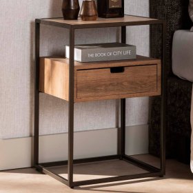 Nachtschrank Loupega im Industry und Loft Stil 60 cm hoch – Ansicht 2