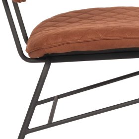 Esszimmerstuhl Set Focsani in Cognac Braun Microfaser mit Bügelgestell aus Metall (2er Set) – Ansicht 6