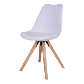 Küchenstühle Next in Weiß und Holz Naturfarben (2er Set) – Ansicht 1