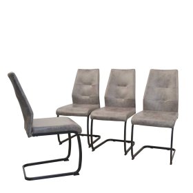 Freischwinger Viman in Grau Vintage mit Gestell aus Metall (4er Set) – Ansicht 5