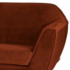 Samtstoff Couch Choicon in Rostfarben und Schwarz 56 cm Sitztiefe – Ansicht 4